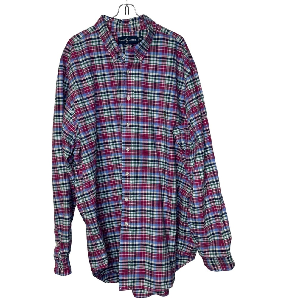 Polo Ralph Lauren Mens Shirt Classic Fit Plaid Button Down Long Sleeve 2XL Tall